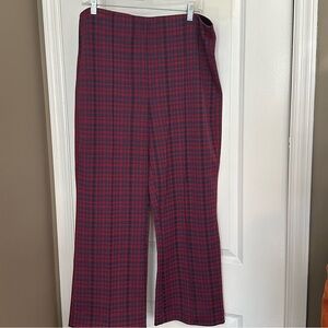 Anthropologie Red and Blue Patterned Pants